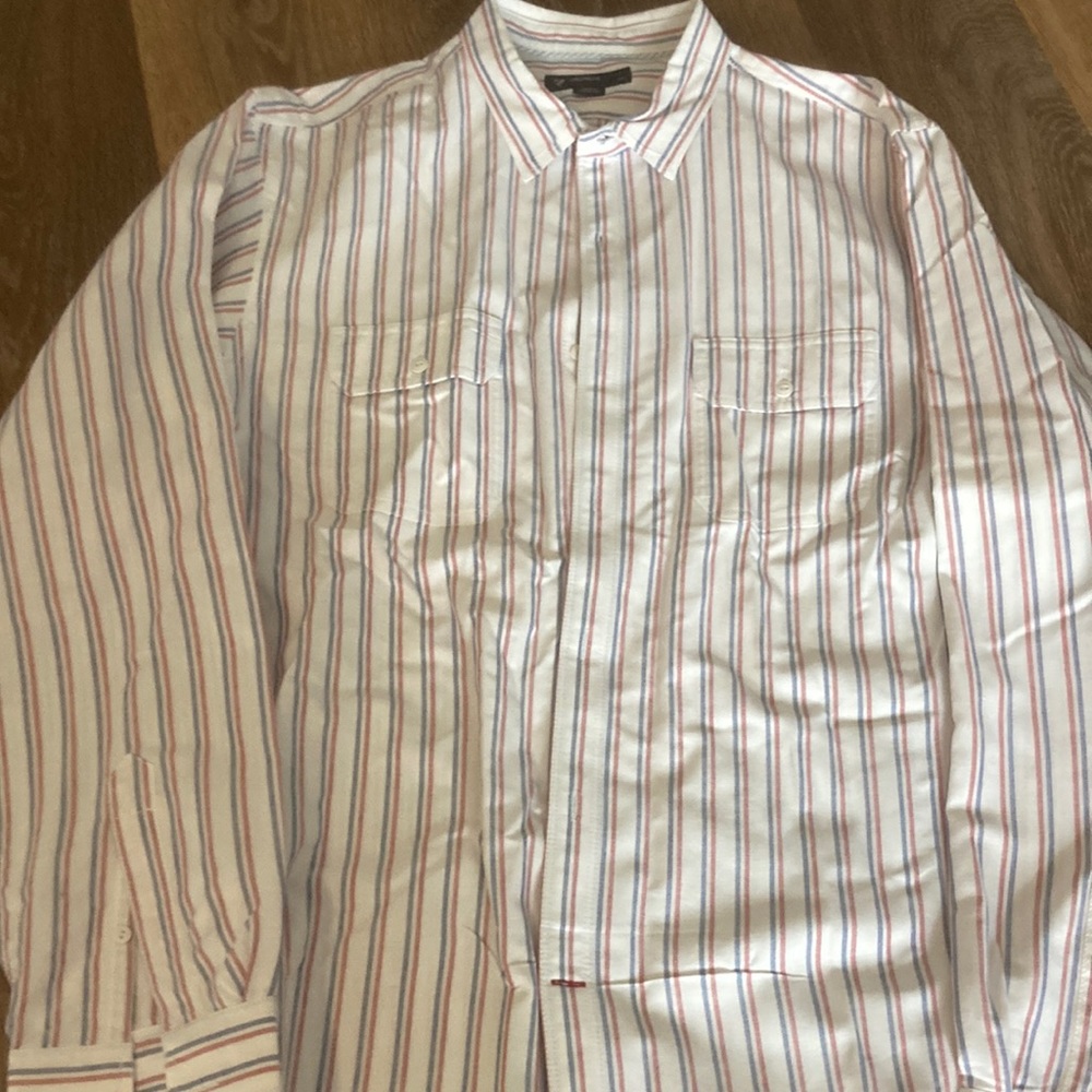 Long sleeve blue and red striped men’s shirt